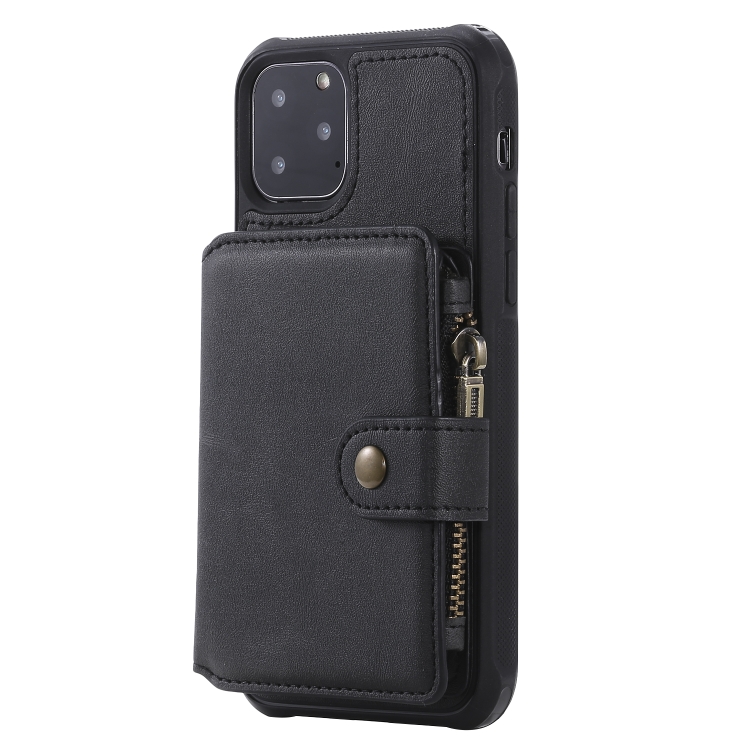For iPhone 11 Pro Zipper Shockproof Protective Case with Card Slots & Bracket & Photo Holder & Wallet Function(Black) For iPhone 11 Pro Zipper Shockproof Protective Case with Card Slots & Bracket & Photo Holder & Wallet Function(Black)