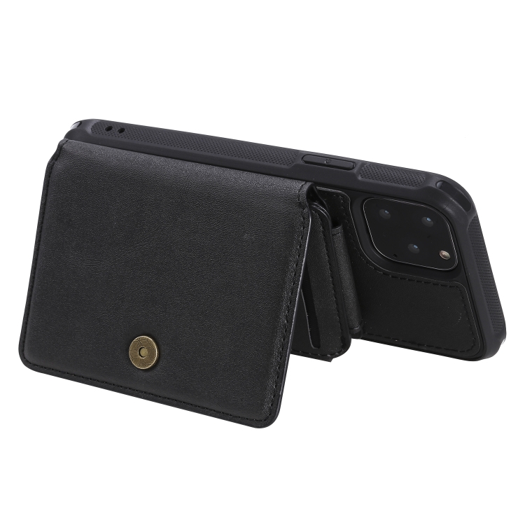 For iPhone 11 Pro Zipper Shockproof Protective Case with Card Slots & Bracket & Photo Holder & Wallet Function(Black) For iPhone 11 Pro Zipper Shockproof Protective Case with Card Slots & Bracket & Photo Holder & Wallet Function(Black)