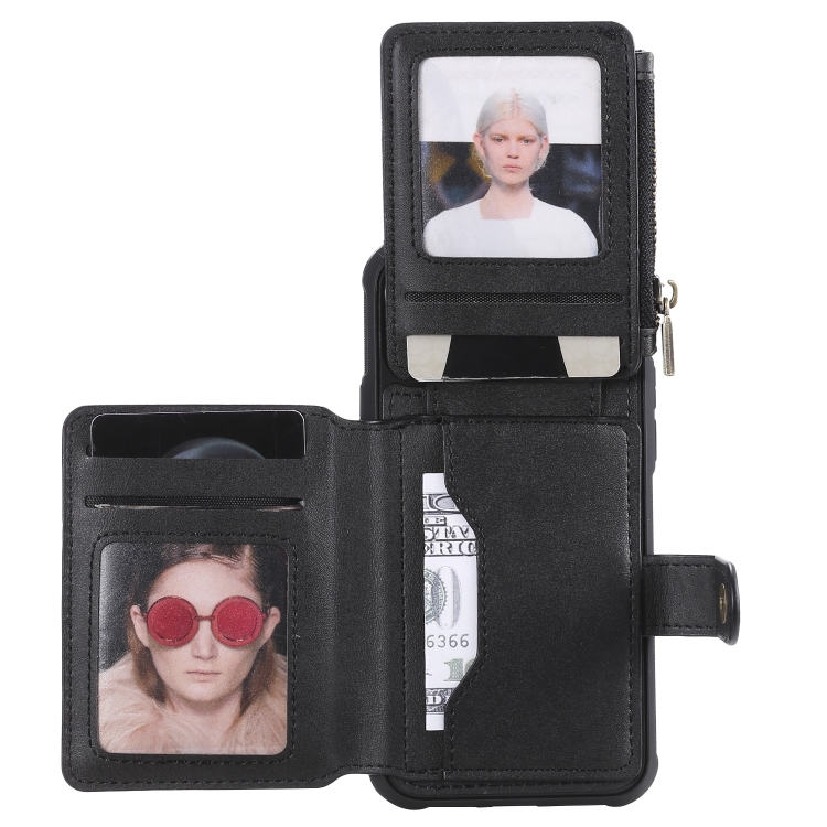 For iPhone 11 Pro Zipper Shockproof Protective Case with Card Slots & Bracket & Photo Holder & Wallet Function(Black) For iPhone 11 Pro Zipper Shockproof Protective Case with Card Slots & Bracket & Photo Holder & Wallet Function(Black)