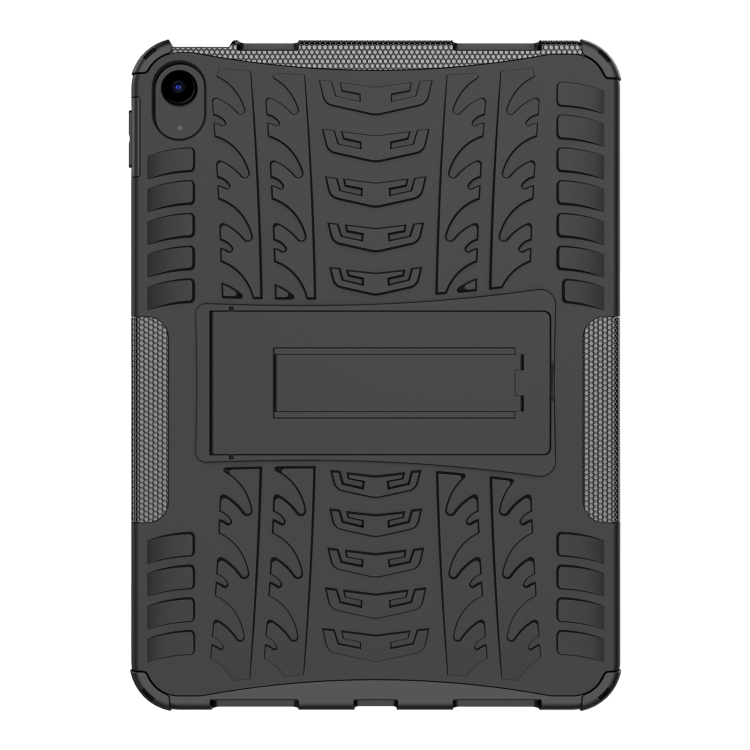 For iPad 10th Gen 10.9 2022 Tire Texture TPU + PC Tablet Case with Holder(Black) - 1