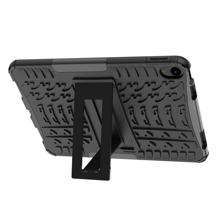 For iPad 10th Gen 10.9 2022 Tire Texture TPU + PC Tablet Case with Holder(Black) - 3