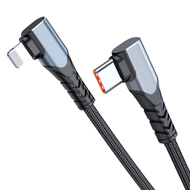 ADC-009 20W USB-C/Type-C to 8 Pin Double Elbow Data Cable, Length:2m ADC-009 20W USB-C/Type-C to 8 Pin Double Elbow Data Cable, Length:2m