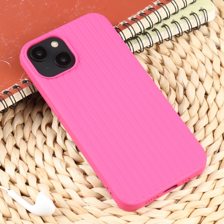 For iPhone 14 Plus Weave Texture Silicone Phone Case(Rose Red) For iPhone 14 Plus Weave Texture Silicone Phone Case(Rose Red)