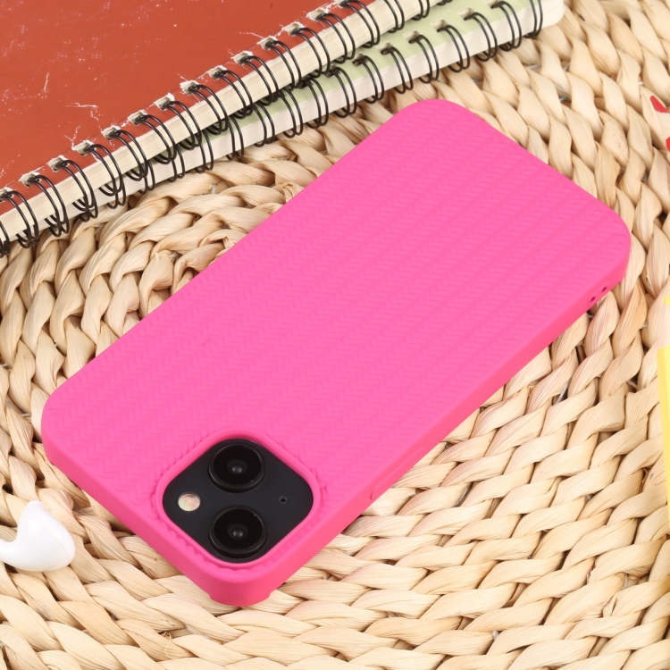 For iPhone 14 Plus Weave Texture Silicone Phone Case(Rose Red) For iPhone 14 Plus Weave Texture Silicone Phone Case(Rose Red)