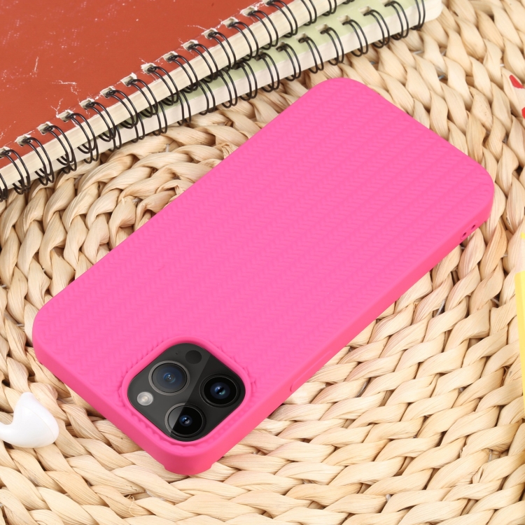 For iPhone 14 Pro Weave Texture Silicone Phone Case(Rose Red) For iPhone 14 Pro Weave Texture Silicone Phone Case(Rose Red)