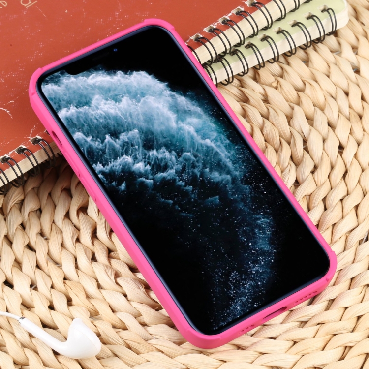 For iPhone 11 Pro Max Weave Texture Silicone Phone Case(Rose Red) For iPhone 11 Pro Max Weave Texture Silicone Phone Case(Rose Red)