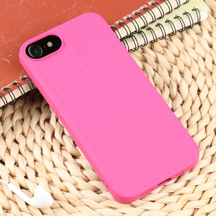 For iPhone SE 2022 / SE 2020 / 7 / 8 Weave Texture Silicone Phone Case(Rose Red) For iPhone SE 2022 / SE 2020 / 7 / 8 Weave Texture Silicone Phone Case(Rose Red)