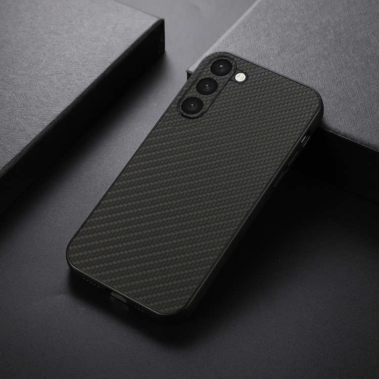 For Samsung Galaxy S23+ 5G Accurate Hole Carbon Fiber Texture PU Phone Case(Black) For Samsung Galaxy S23+ 5G Accurate Hole Carbon Fiber Texture PU Phone Case(Black)