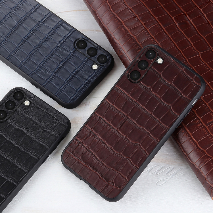 For Samsung Galaxy S23+ 5G Crocodile Texture Genuine Leather Phone Case(Black) For Samsung Galaxy S23+ 5G Crocodile Texture Genuine Leather Phone Case(Black)