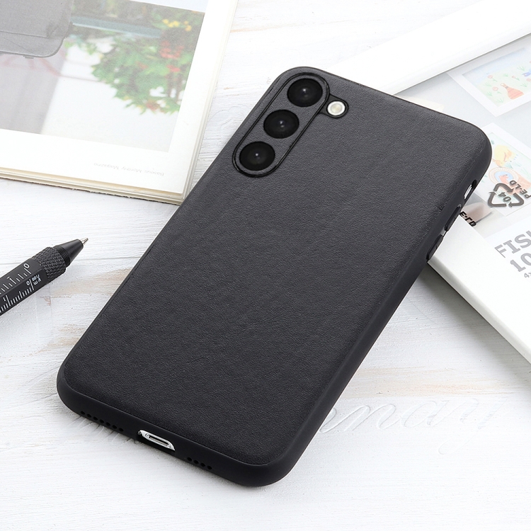 For Samsung Galaxy S23+ 5G Sheepskin Texture Genuine Leather Phone Case(Black) For Samsung Galaxy S23+ 5G Sheepskin Texture Genuine Leather Phone Case(Black)