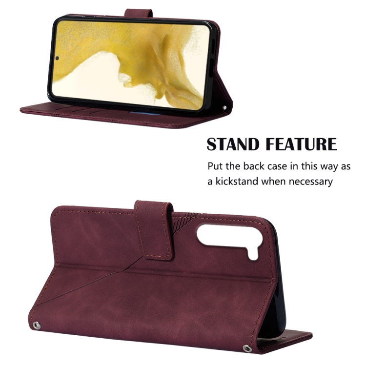 For Samsung Galaxy S23+ 5G Crossbody 3D Embossed Flip Leather Phone Case(Wine Red) For Samsung Galaxy S23+ 5G Crossbody 3D Embossed Flip Leather Phone Case(Wine Red)