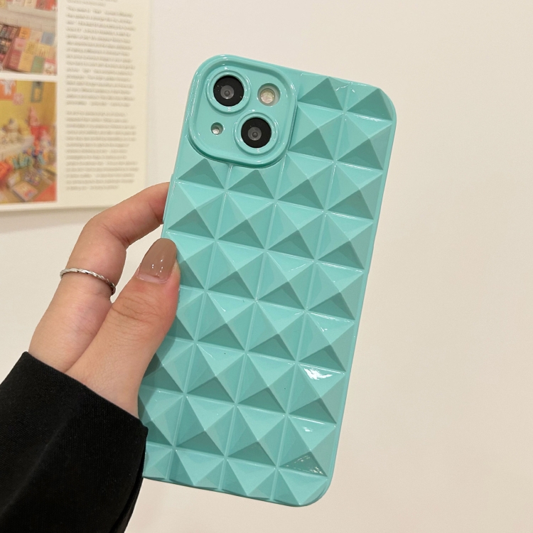 For iPhone 14 Riveted Smooth TPU Phone Case(Mint Blue) For iPhone 14 Riveted Smooth TPU Phone Case(Mint Blue)