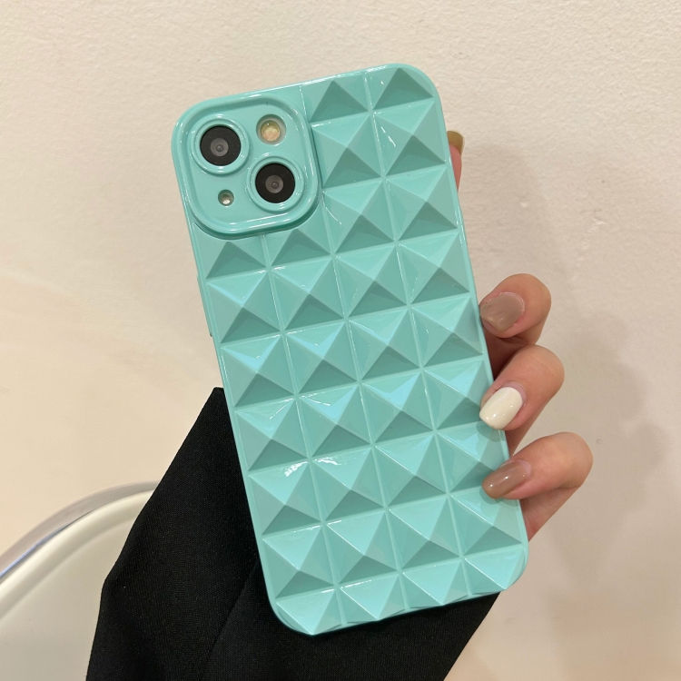 For iPhone 14 Riveted Smooth TPU Phone Case(Mint Blue) For iPhone 14 Riveted Smooth TPU Phone Case(Mint Blue)