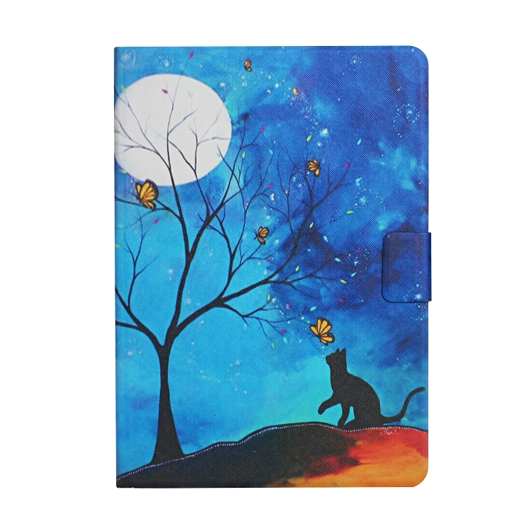 For iPad 10th Gen 10.9 2022 Colored Drawing Pattern Flip Leather Smart Tablet Case(Moonlight Cat) For iPad 10th Gen 10.9 2022 Colored Drawing Pattern Flip Leather Smart Tablet Case(Moonlight Cat)