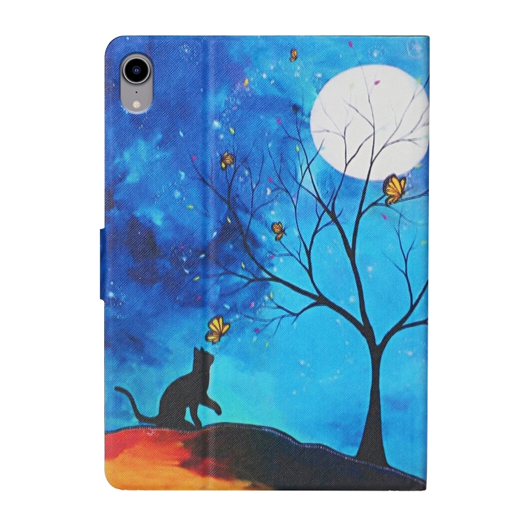For iPad 10th Gen 10.9 2022 Colored Drawing Pattern Flip Leather Smart Tablet Case(Moonlight Cat) For iPad 10th Gen 10.9 2022 Colored Drawing Pattern Flip Leather Smart Tablet Case(Moonlight Cat)