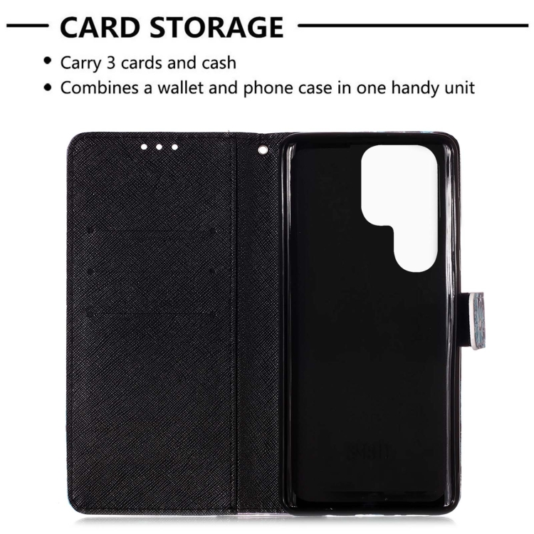 For Samsung Galaxy S23 Ultra 5G 3D Painting Horizontal Flip Leather Phone Case(Skull)