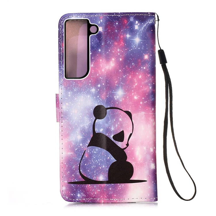 For Samsung Galaxy S23+ 5G Colored Drawing Pattern Plain Weave Leather Phone Case(Baby Panda) For Samsung Galaxy S23+ 5G Colored Drawing Pattern Plain Weave Leather Phone Case(Baby Panda)