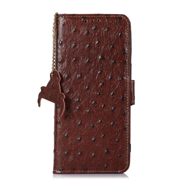 For Samsung Galaxy S23+ 5G Ostrich Pattern Genuine Leather RFID Phone Case(Coffee) For Samsung Galaxy S23+ 5G Ostrich Pattern Genuine Leather RFID Phone Case(Coffee)