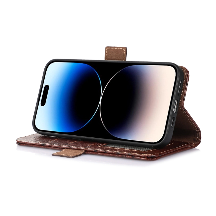 For Samsung Galaxy S23+ 5G Ostrich Pattern Genuine Leather RFID Phone Case(Coffee) For Samsung Galaxy S23+ 5G Ostrich Pattern Genuine Leather RFID Phone Case(Coffee)