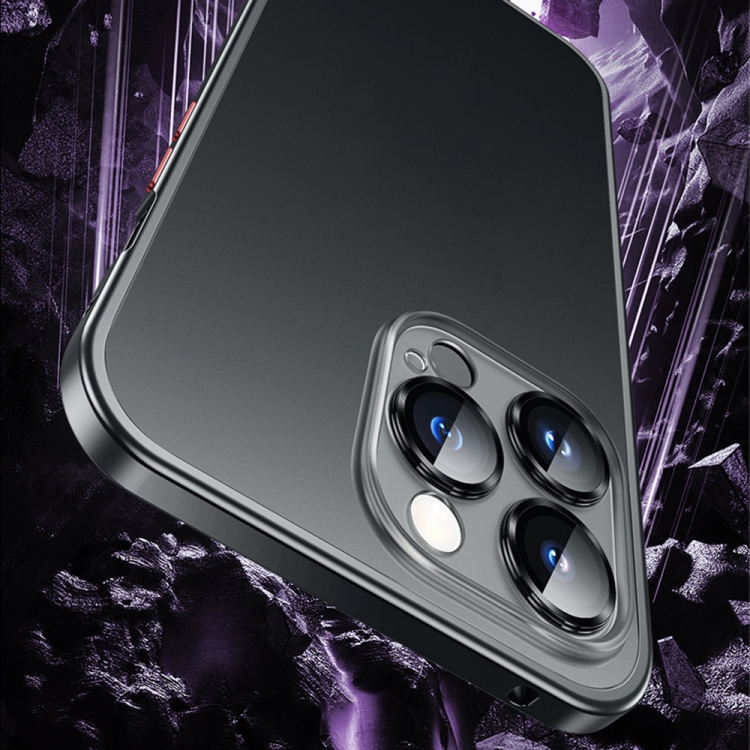 For iPhone 14 Spring Buckle Metal Frosted Phone Case(Black) For iPhone 14 Spring Buckle Metal Frosted Phone Case(Black)
