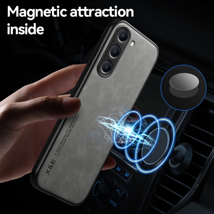 For Samsung Galaxy S23+ 5G Skin Feel Magnetic Leather Phone Case(Green)