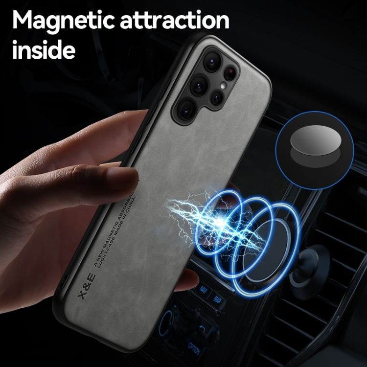 For Samsung Galaxy S23 Ultra 5G Skin Feel Magnetic Leather Phone Case(Green) For Samsung Galaxy S23 Ultra 5G Skin Feel Magnetic Leather Phone Case(Green)