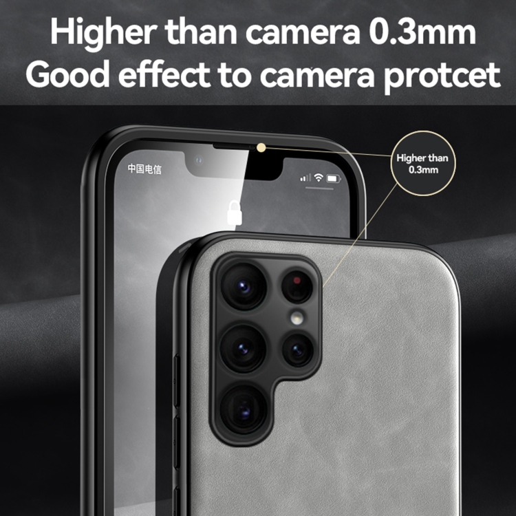 For Samsung Galaxy S23 Ultra 5G Skin Feel Magnetic Leather Phone Case(Green) For Samsung Galaxy S23 Ultra 5G Skin Feel Magnetic Leather Phone Case(Green)