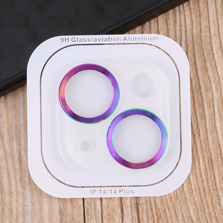 For iPhone 14 / 14 Plus Tempered Glass CD Texture Back Camera Film(Colorful) For iPhone 14 / 14 Plus Tempered Glass CD Texture Back Camera Film(Colorful)