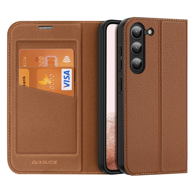 For Samsung Galaxy S23 5G DUX DUCIS Skin X2 Series Horizontal Flip Leather Phone Case(Brown) For Samsung Galaxy S23 5G DUX DUCIS Skin X2 Series Horizontal Flip Leather Phone Case(Brown)