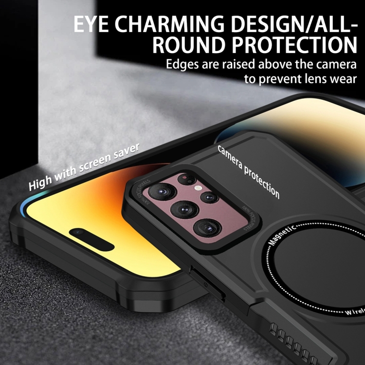 For Samsung Galaxy S22 Ultra 5G MagSafe Shockproof Armor Phone Case(Black) For Samsung Galaxy S22 Ultra 5G MagSafe Shockproof Armor Phone Case(Black)