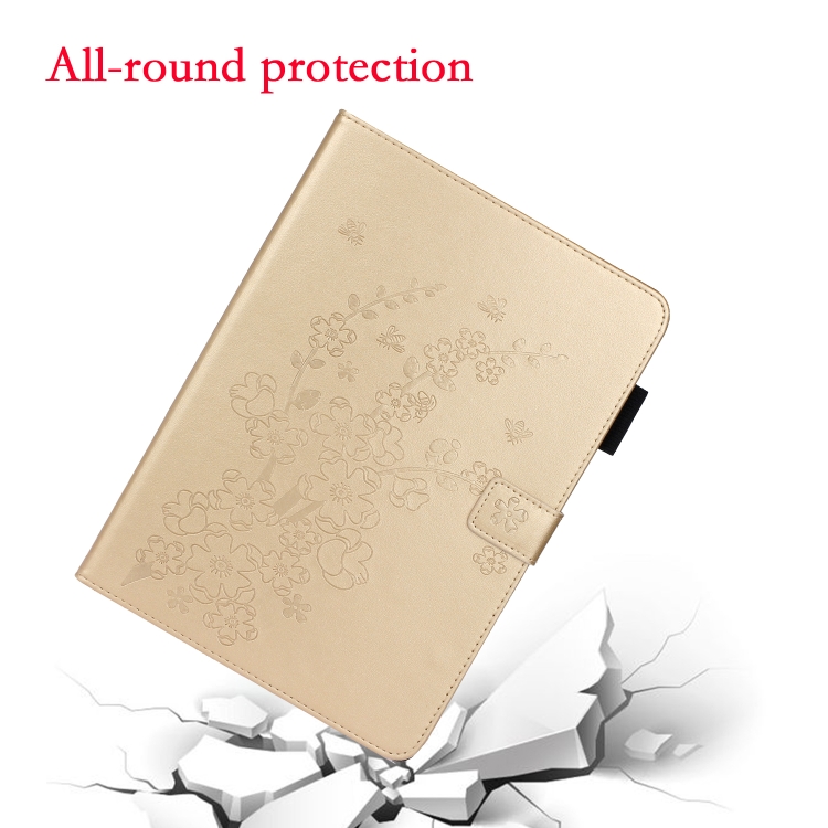 For iPad Pro 11 (2020) Plum Blossom Embossing Pattern Horizontal Flip Leather Tablet Case with Holder & Card Slot(Gold) For iPad Pro 11 (2020) Plum Blossom Embossing Pattern Horizontal Flip Leather Tablet Case with Holder & Card Slot(Gold)