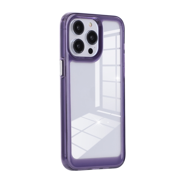 For iPhone 11 Clear Color TPU Space Acrylic Phone Case(Purple) For iPhone 11 Clear Color TPU Space Acrylic Phone Case(Purple)