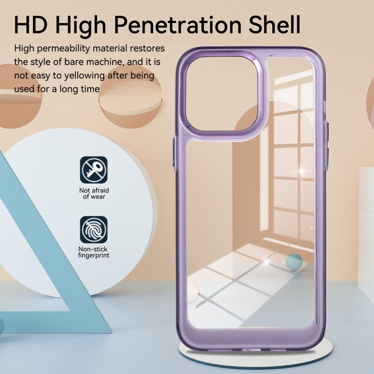 For iPhone 11 Clear Color TPU Space Acrylic Phone Case(Purple) For iPhone 11 Clear Color TPU Space Acrylic Phone Case(Purple)