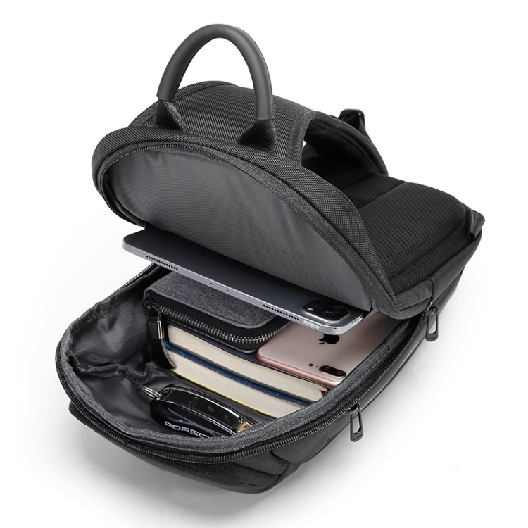 BANGE BG-7566 Oxford Fashion Waterproof Shoulder Chest Bag(Black) - B3