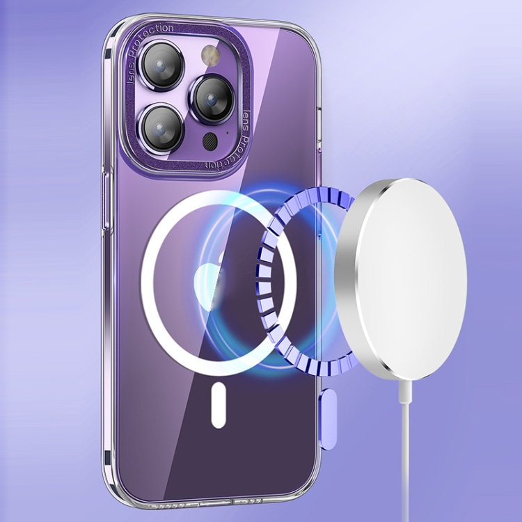 For iPhone 14 wlons Crystal Clear MagSafe Phone Case(Silver) For iPhone 14 wlons Crystal Clear MagSafe Phone Case(Silver)