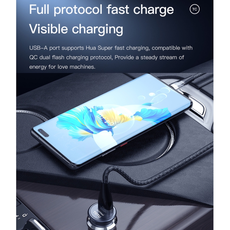 TOTUDESIGN 30W Car Fast Charging, Interface:USB-C / Type-C + USB-C / Type-C TOTUDESIGN 30W Car Fast Charging, Interface:USB-C / Type-C + USB-C / Type-C