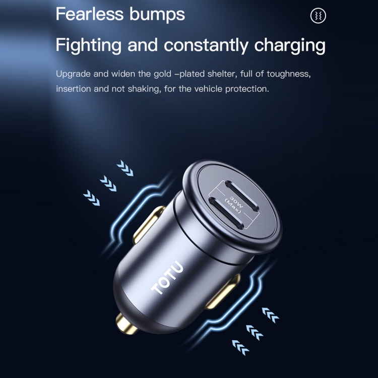 TOTUDESIGN 30W Car Fast Charging, Interface:USB-C / Type-C + USB-C / Type-C TOTUDESIGN 30W Car Fast Charging, Interface:USB-C / Type-C + USB-C / Type-C