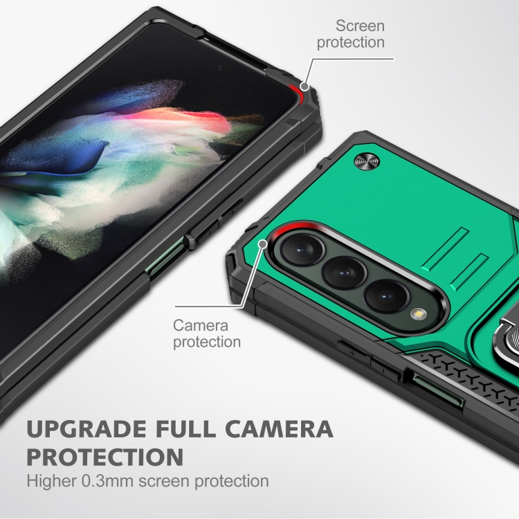 For Samsung Galaxy Z Fold4 Magnetic Armor Shockproof TPU + PC Phone Case with Metal Ring Holder(Dark Green) For Samsung Galaxy Z Fold4 Magnetic Armor Shockproof TPU + PC Phone Case with Metal Ring Holder(Dark Green)