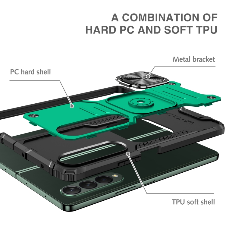 For Samsung Galaxy Z Fold4 Magnetic Armor Shockproof TPU + PC Phone Case with Metal Ring Holder(Dark Green) For Samsung Galaxy Z Fold4 Magnetic Armor Shockproof TPU + PC Phone Case with Metal Ring Holder(Dark Green)