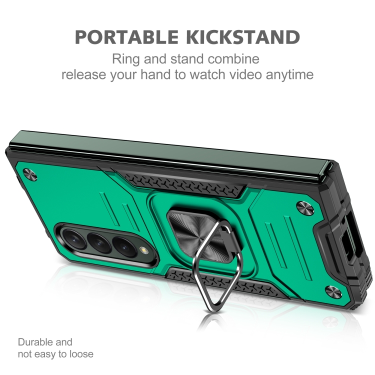 For Samsung Galaxy Z Fold4 Magnetic Armor Shockproof TPU + PC Phone Case with Metal Ring Holder(Dark Green) For Samsung Galaxy Z Fold4 Magnetic Armor Shockproof TPU + PC Phone Case with Metal Ring Holder(Dark Green)