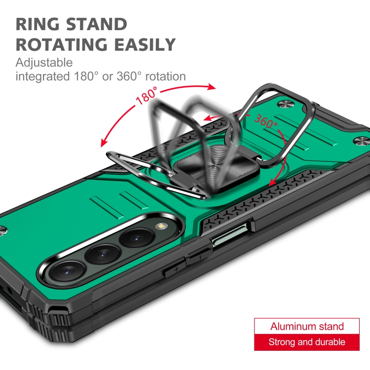 For Samsung Galaxy Z Fold4 Magnetic Armor Shockproof TPU + PC Phone Case with Metal Ring Holder(Dark Green) For Samsung Galaxy Z Fold4 Magnetic Armor Shockproof TPU + PC Phone Case with Metal Ring Holder(Dark Green)