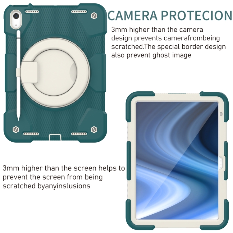 For iPad 10th Gen 10.9 2022 360 Rotation PC+Silicone Tablet Case(Blackish Green) For iPad 10th Gen 10.9 2022 360 Rotation PC+Silicone Tablet Case(Blackish Green)