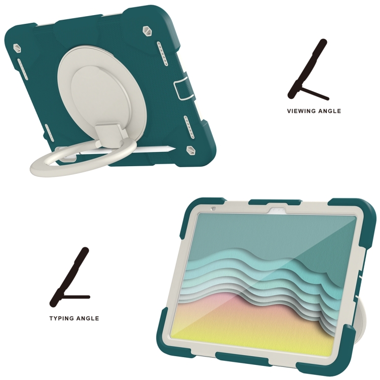 For iPad 10th Gen 10.9 2022 360 Rotation PC+Silicone Tablet Case(Blackish Green) For iPad 10th Gen 10.9 2022 360 Rotation PC+Silicone Tablet Case(Blackish Green)