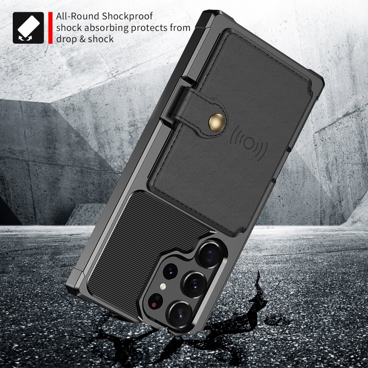 For Samsung Galaxy S23 Ultra 5G Magnetic Wallet Card Bag Leather Phone Case(Black) For Samsung Galaxy S23 Ultra 5G Magnetic Wallet Card Bag Leather Phone Case(Black)