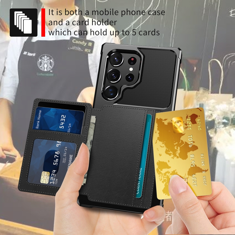 For Samsung Galaxy S23 Ultra 5G Magnetic Wallet Card Bag Leather Phone Case(Black) For Samsung Galaxy S23 Ultra 5G Magnetic Wallet Card Bag Leather Phone Case(Black)