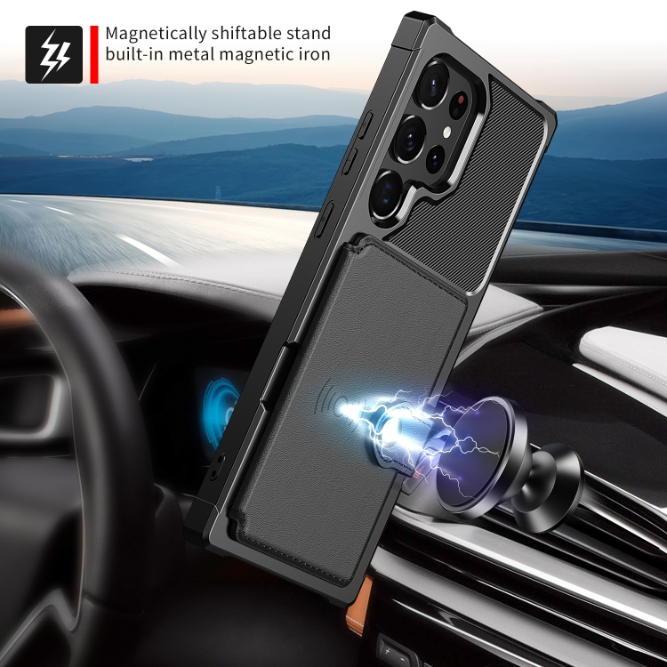 For Samsung Galaxy S23 Ultra 5G Magnetic Wallet Card Bag Leather Phone Case(Black) For Samsung Galaxy S23 Ultra 5G Magnetic Wallet Card Bag Leather Phone Case(Black)