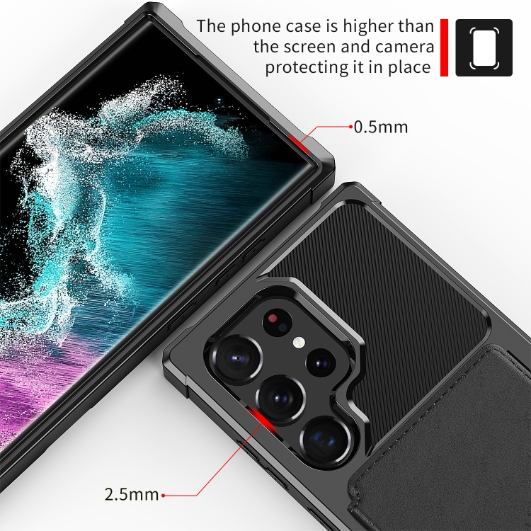 For Samsung Galaxy S23 Ultra 5G Magnetic Wallet Card Bag Leather Phone Case(Black) For Samsung Galaxy S23 Ultra 5G Magnetic Wallet Card Bag Leather Phone Case(Black)