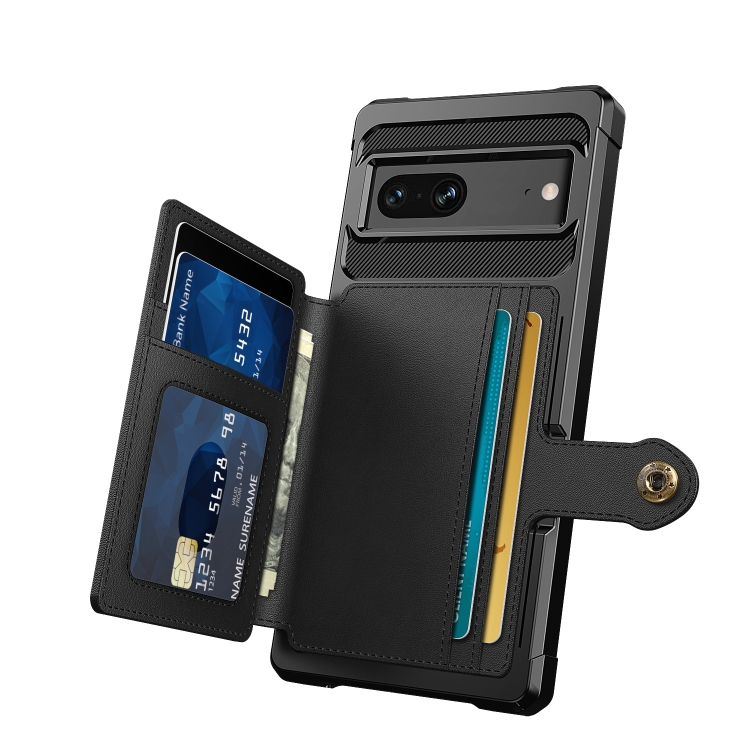 For Google Pixel 7 5G Magnetic Wallet Card Bag Leather Phone Case(Black) - 1