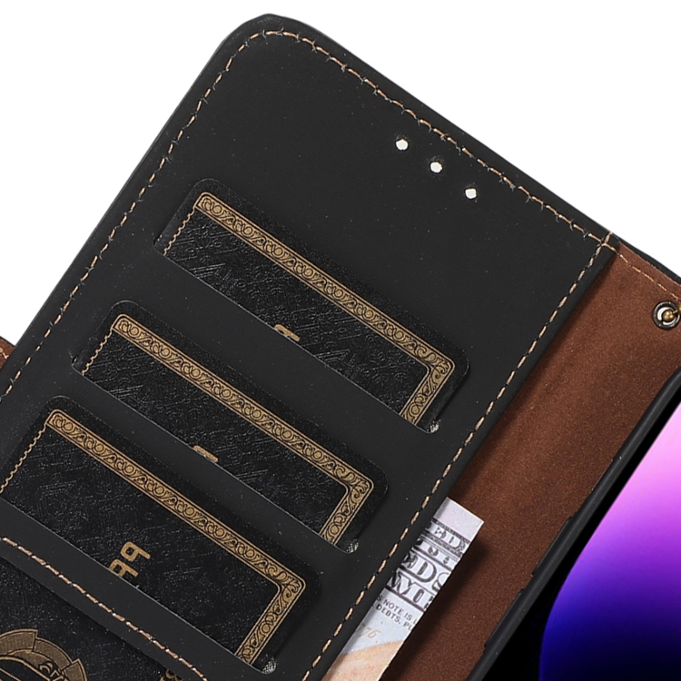 For Samsung Galaxy S22 5G Genuine Leather Magnetic RFID Leather Phone Case(Black) For Samsung Galaxy S22 5G Genuine Leather Magnetic RFID Leather Phone Case(Black)