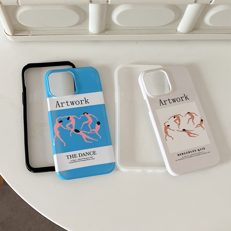 For iPhone 14 Plus 2 in 1 Detachable Painted Pattern Phone Case(White Dancing) For iPhone 14 Plus 2 in 1 Detachable Painted Pattern Phone Case(White Dancing)